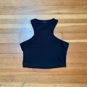 Naked Wardrobe Black Ribbed Tank Top Size Large